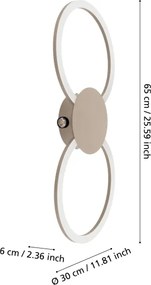 Eglo 902127 - Aplică de perete LED VENTICELLO LED/20W/230V + LED/0,91W bej