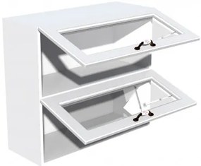 Corp superior vitrina 80 cu 2 usi orizontale Zebra MDF alb