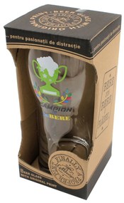 Pahar pentru bere, cu mesajul "CAMPION la halBERE", 500 ml