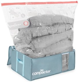 Cutii de depozitare pentru haine 3 buc. din plastic cu vacuum 65x45x27 cm Blue Edition – Compactor