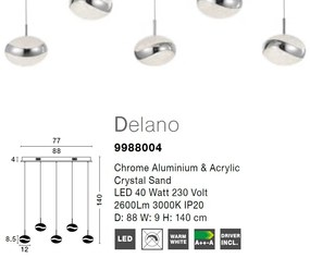 Lustra cu 5 pendule LED design modern Delano