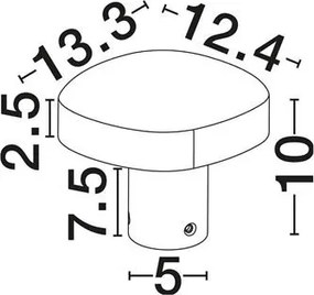 Mini Stalp de gradina IP65 BALIC negru H-10cm