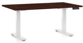 Masă înălțime reglabilă OfficeTech D, 120 x 80 cm, picioare albe, wenge