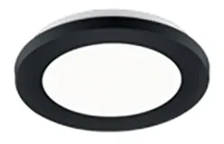 Plafoniera neagră 17 cm inclusiv LED cu 3 trepte de reglare a luminozității IP44 - Lope