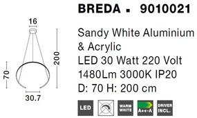 Lustra LED design modern BREDA alb NVL-9010021