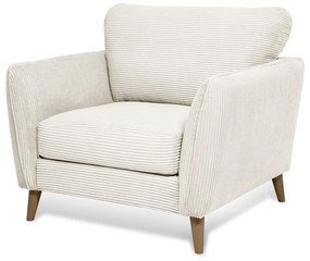 Fotoliu alb cu tapițerie din catifea reiată Paris – Scandic