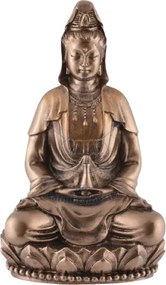 Mini statueta finisaj bronz zeita asiatica Guan Yi, zeita compasiunii 8 cm