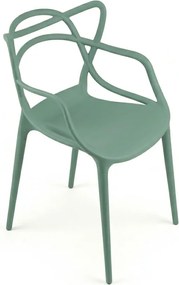Set 4 bucati scaune din plastic KATO, verde salvie