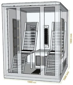 Infračervená sauna/ tepelná kabína Helsinki 150 s triplexným vykurovacím systémom a drevom Hemlock