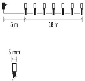 Instalație LED de Crăciun de exterior 180xLED/23m IP44 alb cald
