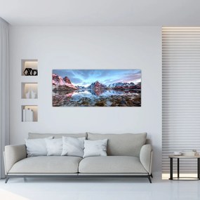 Tablou - Răsărit de soare deasupra Reine (120x50 cm)