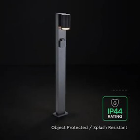 Lampă de exterior cu priză SCHUKO, soclu 1x GU10 (10W), 230V, IP44, 80 cm, neagră