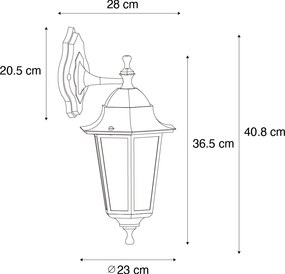 Lanterna clasica de perete de exterior verde inchis IP44 - New Orleans jos