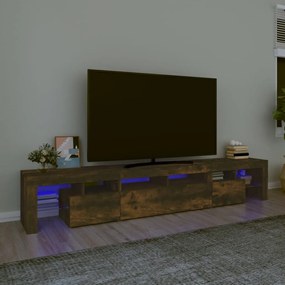 Comoda TV cu lumini LED, stejar fumuriu,230x36,5x40cm 1, Stejar afumat, 230 x 36.5 x 40 cm