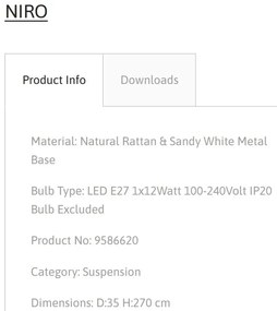 Lustra ratan design natural NIRO NVL-9586620