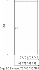 Olga SQ Element 100 ușă de duș negru