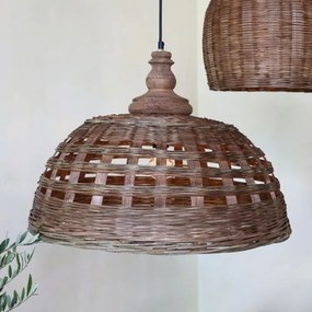 Lustra împletită manual din rattan si rachita, D62 cm