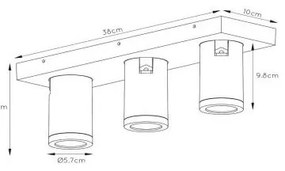 Spot LED dimabil TAYLOR 3xGU10/5W/230V IP44 Lucide 09930/15/31