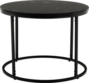 Masuta de cafea GAGIN, negru cu efect de marmura, 60x60x45 cm