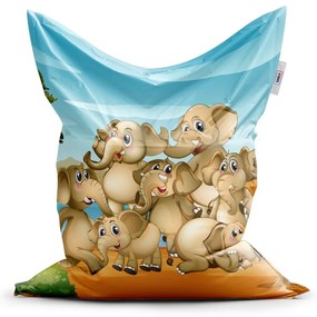 Sac de șezut Classic elefanți - pentru copii, colorat
