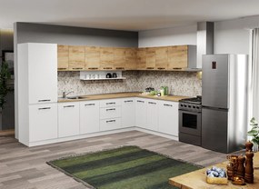Mobila Bucatarie colt C14 Oakwhite 320x200 cm