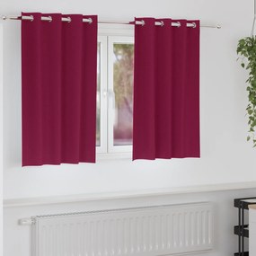 vidaXL Perdele cu perdele 2 pcs Roșu Vin 140 x 140 cm Poliester