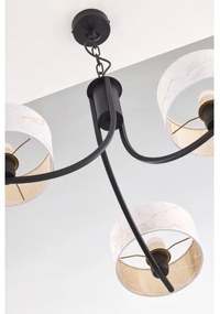 Jupiter 2103 - Lustru cu lanț ARTHUR 3xE27/15W/230V alb/negru/decor marmorat
