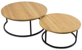 SET 2x măsuță de cafea OAKLOFT 38x90 cm negru/stejar