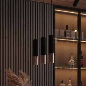 Lustră pe cablu LOOPEZ 3xGU10/40W/230V neagră/cupru Sollux SL.0948