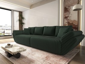Canapea extensibilă dumonde cu ladă de depozitare si sezut confortabil din spuma high-density, Berlin Ambience Green 300x100 cm