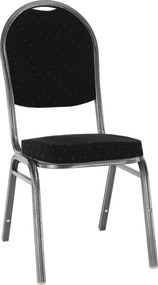 Scaun, stivuibil, material negru/ cadru gri, JEFF 3 NEW