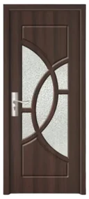 Usa Interior din MDF Novo Doors ND309, Cadru din Lemn Masiv, Geam Sablat, KIT COMPLET, Toc , Manere si balamale incluse (Culoare: Crem, Dimensiune: