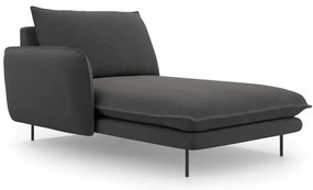 Șezlong divan cu cotieră pe partea stângă Cosmopolitan Design Vienna, gri închis