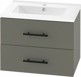 HOMCOM Dulap pentru Baie cu Lavoar din Ceramică, 2 Sertare, 61 x 40 x 48 cm, Verde | Aosom Romania