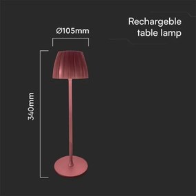 Lampă de birou LED reglabilă, reîncărcabilă, 2,7W, 3000-6000K, 1800 mAh, maro