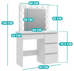 Masa de toaleta Barcelona, alb