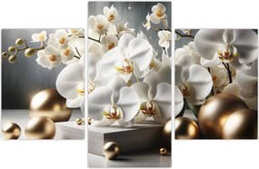 Tablou - Orhidee și bile aurii (90x60 cm)