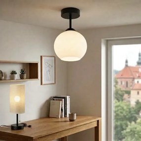 BRILAGI - Lustră LED aplicată RETRO GLASS 1xE27/60W/230V Ø 15 cm negru/alb