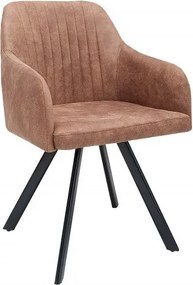 Scaun design industrial vintage cu tapiterie din microfibra, Lucca, maro A-38308 VC