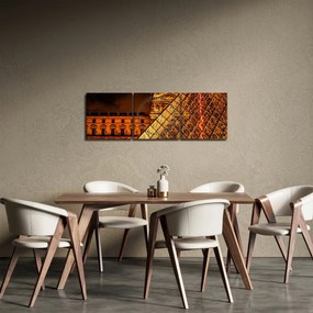 Tablou cu Louvre la Pris (cu ceas) (90x30 cm)
