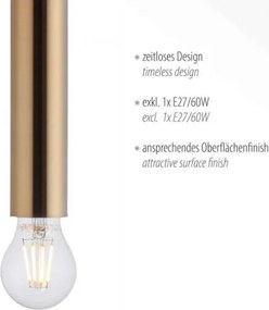 Lustră pe cablu BRUNA 1xE27/60W/230V alamă Leuchten Direkt 15617-60