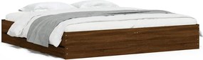 vidaXL Cadru de pat cu sertare stejar maro 200x200 cm lemn prelucrat