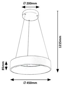 Rabalux - Candelabru LED reglabil pe cablu LED/24W/230V rotund 3000-6000K + DO