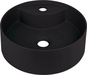 Lavoar pe blat negru cu orificiu baterie Deante Silia 36 cm