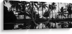 Tablou - Insula tropicală (cu ceas) (90x30 cm)