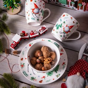 Bol de porțelan Altom Winter Gnomes 14 cm, 600 ml