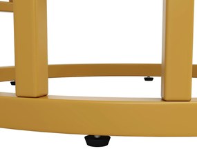 Masă rotundă pentru 4 persoane, Alb+Auriu | Aosom Romania