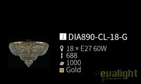 Lustra cristal design elegant diam.100cm Palace MYDIA890-CL-18-G