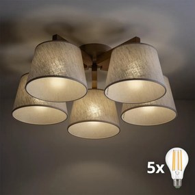 BRILAGI - Plafonieră LED aplicată LATTE SABIA 5xE27/15W/230V pin/crem