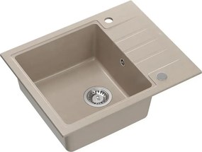 Chiuveta compozit incastrata Quadron Pop Peter 116 bej - inox 62x50 cm
